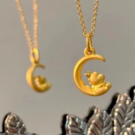 Gold pendant 916 Moon Dragon Pendant /Zodiac Dragon Pendant gold 916