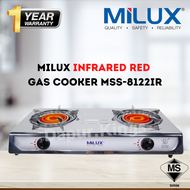 [BEST SELLER] MILUX Stainless Steel Infrared Red Double Burner Gas Cooker [MSS-8122IR] | Faster Cooking | Smoke-Free | Dapur Gas Stove 煤气灶
