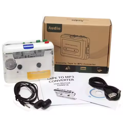 TON010 Portable Cassette Player Tape Recorder To Mp3 Full Transparent Shell USB Cassette Capture To 