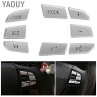 yaouy Qiilu Aluminum Alloy Steering Wheel Button Trim  8PCS Silver Decoration Stickers for X1 X3 X5 
