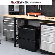 MAXBUILT 65X46X32 CM STORAGE BOX WITH WHEELS - BLACK