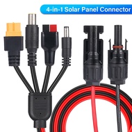 4-in-1 Solar Panel Connector To XT60/DC5521/DC7909 Solar Panel Extension Cable 12AWG Bipolar Link Si