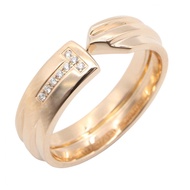 [二手] Tiffany & Co. T Modern Key 鑽石戒指，13 號，K18PG（粉金），鑽石 T Modern Key 鑽石戒指，女士款。