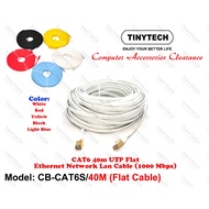 319 TINYTECH CAT6 FLAT 40M UTP ETHERNET NETWORK LAN CABLE 1000 MBPS INTERNET CABLE HIGH SPEED 250MHZ