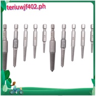 Screw Extractor Set,10 Pcs Screw Extractor,1/4inch Hex Shank Broken Screw Extractor,Screw Remover & 