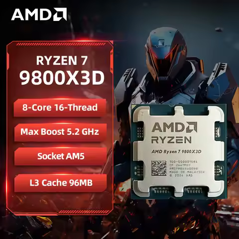 AMD Ryzen 7 9800X3D Game CPU R7 9800X3D Up to 5.2GHz 8-Core 16-Thread 96MB Cache AM5 Desktop Gaming 