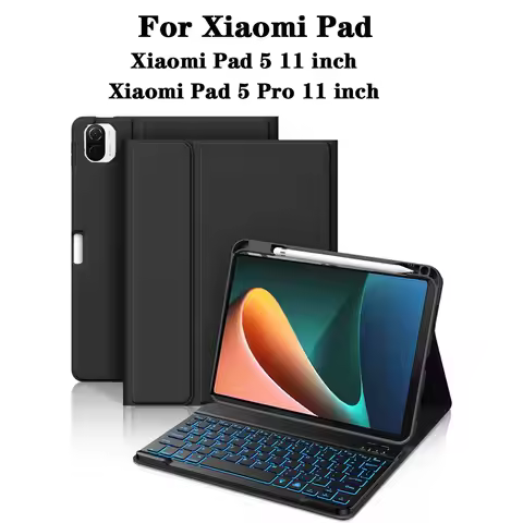 Keyboard Case for Xiaomi Pad 5 11 lnch, For Xiaomi Pad 5 Pro 11 lnch Tablet Case with Pencil Holder 