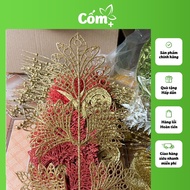 Blessed branches and leaves covered with glitter