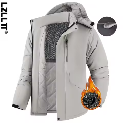 Winter Man Thicken Waterproof Outdoor Jacket Men Sport Windproof Detachable Hat Jackets Man Multi Po