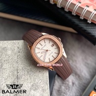 [Original] Balmer 8201G RG-1 Sapphire Men's Watch with White Dial and 50m Water Resistant Brown Sili