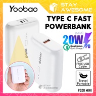 YOOBAO Powerbank PD Fast Charging Powerbank 10000mah Type C 22.5W SAPD20 Mini Powerbank Portable Pow