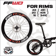 RIms FFWD F4R bmx folding bike Decal sticker