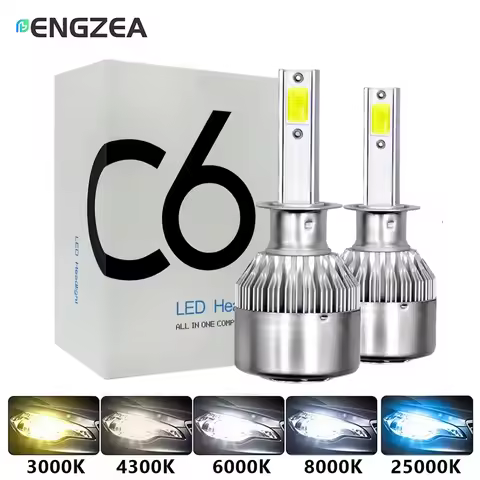 ENGZEA C6 Led Headlight Hulbs H7 LED H1 H3 Car Lights H4 880 H11 HB3 9005 9006 H13 3000k 6000K 72W 1