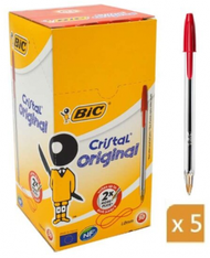 BIC - Cristal Ball Pen 1.0 原子筆 紅色 x 5支