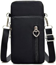 Women's Crossbody Mobile Phone Purse Cuff Bag (Black), Black, 19 x 10 x 6 cm/7.48 x 3.94 x 2.36 inch