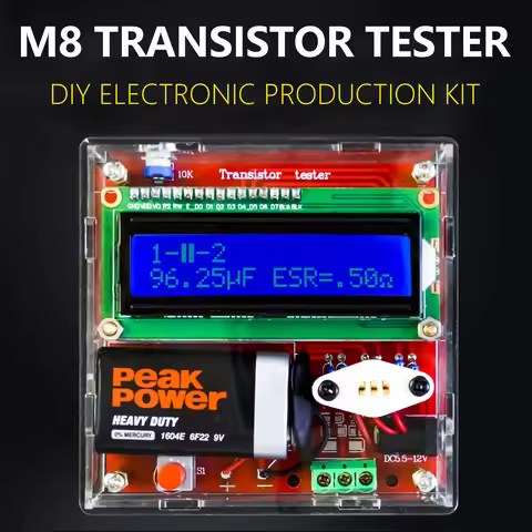 M8 Transistor Tester Multimeter Resistance Capacitance Triode Inductance ESR Meter DIY Welding Assem