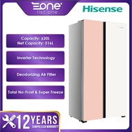 Hisense 620L Side by Side Inverter Refrigerator RS688N4AW-PU (W.Pink) | RS688N4ABU (Black) | RS688N4AWU (White) | 冰箱 Fridge Peti Sejuk 冰箱 Hisense Peti Sejuk Hisense Peti Ais Hisense Fridge Hisense Refrigerator