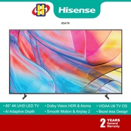 Hisense 4K UHD LED SMART TV (85 Inch) VIDAA Dolby Vision HDR Wide Colour A7K Series Smart TV 85A7K