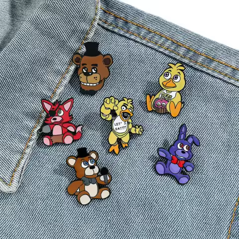 Game Fnaf Brooch Enamel Pins Cartoon Five Nights At Freddy's Pins Badge on Backpack Clothing Bag Clo