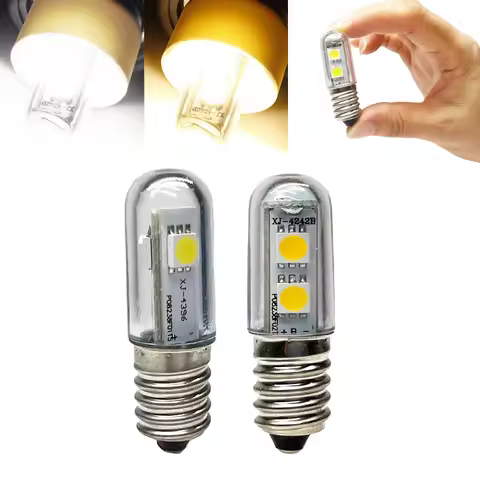T15 E14 LED Corn Light Bulb 0.5W 1W 5050 SMD Cold Warm White Lamp For Refrigerator Night Lights Ener