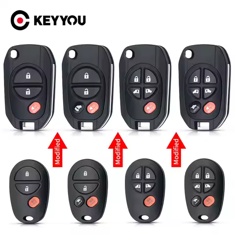 KEYYOU GQ43VT20T Modified Key Remote Car Key Shell Fob For Toyota Sienna Tundra Sequoia Tacoma Camry