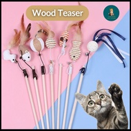 Cat Toy Wand Teaser Wood Teaser Fun Toy Pet Toy interactive Cat Toy Training Teaser