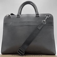 路易威登 LOUIS VUITTON LV Bassano GM 2way 商務包公文包 Epi 皮革真皮黑色