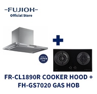 FUJIOH FR-CL1890R Made-in-Japan OIL SMASHER Cooker Hood (Recycling) + FH-GS7020 Gas Hob with 2 Burners