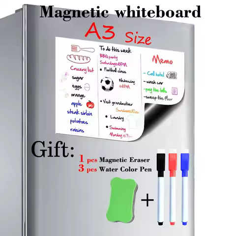 A3 Size 297mmx420mm Magnetic Whiteboard Fridge Magnets Presentation Boards Home Kitchen Message Boar