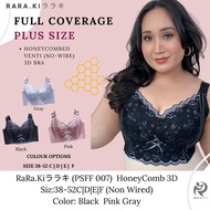 RARAKI PSFF 007 Plus-Size 3D Honeycomb Bra | Full Coverage | 38-52 C/D/E/F | No-Wire | Adjustable St