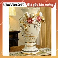 Flower Vase-White Ceramic Cotton Vase-Guangzhou Gold Drawing, Table Decoration, Cabinet, Shelf, Beautiful, Cheap, Meaningful Gift