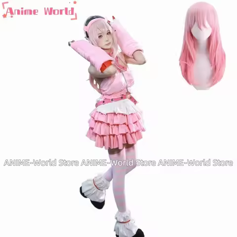Anime SUPER SONICO GRG Racing Queen Genus Gloomy Bear Cosplay Costume with Socks SONICO Wig