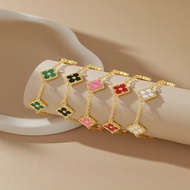 New Buccellati Clover Four Leaf Pearl Bracelet 5 Palace Style Flower Bracelet