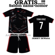 L✉Aa Free Sablon Nama Nomor Punggung Jersey Dewasa/ Baju Futsal Pria