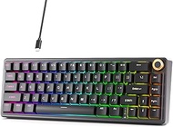 DIERYA DK68E 60% Mechanical Gaming Keyboard, Hot-Swappable Gasket-Mount with Creamy Sound, Programma