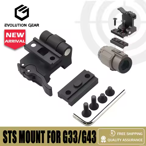 Evolution Gear Magnifier Mount Switch to Side STS Mount for G33 G43 G45 Magnifier, 7mm Riser Mount