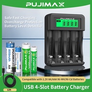【⚡Ready Stock】4 Slots Ni-CD Ni-MH battery charger 1.2V AA AAA Rechargeable Battery Charger Smart LED