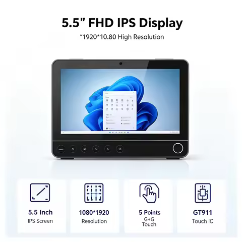 SZBOX IPS 1080x1920 5.5 inch Intel i3-N300 Tablet MINI PC Windows11 LPDDR5 16GB M.2 SSD WIFI6 BT5.2 
