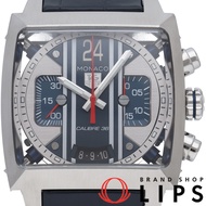 TAG Heuer 豪雅摩納哥24 Caliber 36計時碼錶 CAL5111.FC6299，附原廠錶盒、保固卡，不鏽鋼錶殼/皮錶帶，男士腕錶，藍色錶盤，拋光處理，成色極佳 [二手]