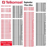 perdana cantik nomor cantik simpati Telkomsel seri tahun lahir bulan 9