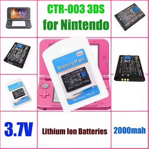 CTR-003 3DS Battery CTR003 2000mAh 3.7V Lithium Ion Batteries for Nintendo 3DS/2DS Game Console N3DS