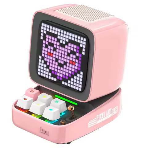 Divoom Ditoo-Pro Retro Pixel Art Bluetooth Portable Speaker Alarm Clock DIY LED Display Board, Cute 