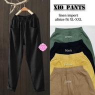 CELANA PANJANG WANITA LINEN / LINEN PANTS / BAGGY LINEN / XIO PANTS / KATUN RAMI / XOXO PANTS Karet