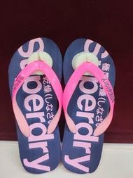 Superdry 夾腳拖鞋 粉+藍色 海灘鞋