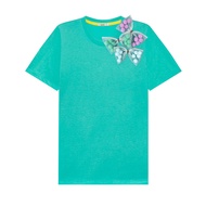 iCONiC CELLO MINT T-SHIRT #6479 เสื้อยืด สีเลม่อน โบว์3มิติ ช่วงคอ เสื้อยืดแฟชั่น เสื้อยืดผญ เสือยืด