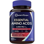 Doctor's Recipes Essential Amino Acids plement, All 9 Essential Amino Acids (EAA), BCAA 2:1:1, 240 V