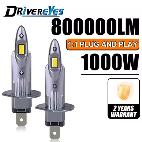 2PCS H1 H7 LED Lamp 800000LM 1000W Car Light 16PCS 8054 CSP 6500K White H1 Bulb T10 Lamp STG 1:1 Min