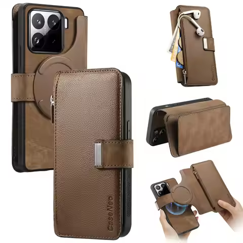 Xiaomi15 15T Pro 5G 2025 2 IN 1 Detachable Leather RFID Case Magnet Wallet Card Pouch for Xiaomi 15T