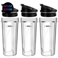 Blender Replacement Parts for , 3 Pack 16oz  Blender Cups Replacement with To-Go Lids for   QB3001SS