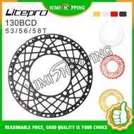 Litepro foldable bicycle spider Chainwheel 130BCD 53T 56T 58T CNC Aluminum Protective Cover Chainring Black Red Gold Silver Folding Bike Parts